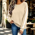 thumbnail image 4 of Zormilly Oversized Sweatshirt for Women Long Sleeve Crew Neck Sweatshirt Striped Casual Pullover Fall Outfit, S-3XL, 4 of 8
