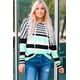 thumbnail image 3 of ABPHQTO Sudadera con capucha de manga larga con cordón de rayas verdes para mujer, 3 of 5