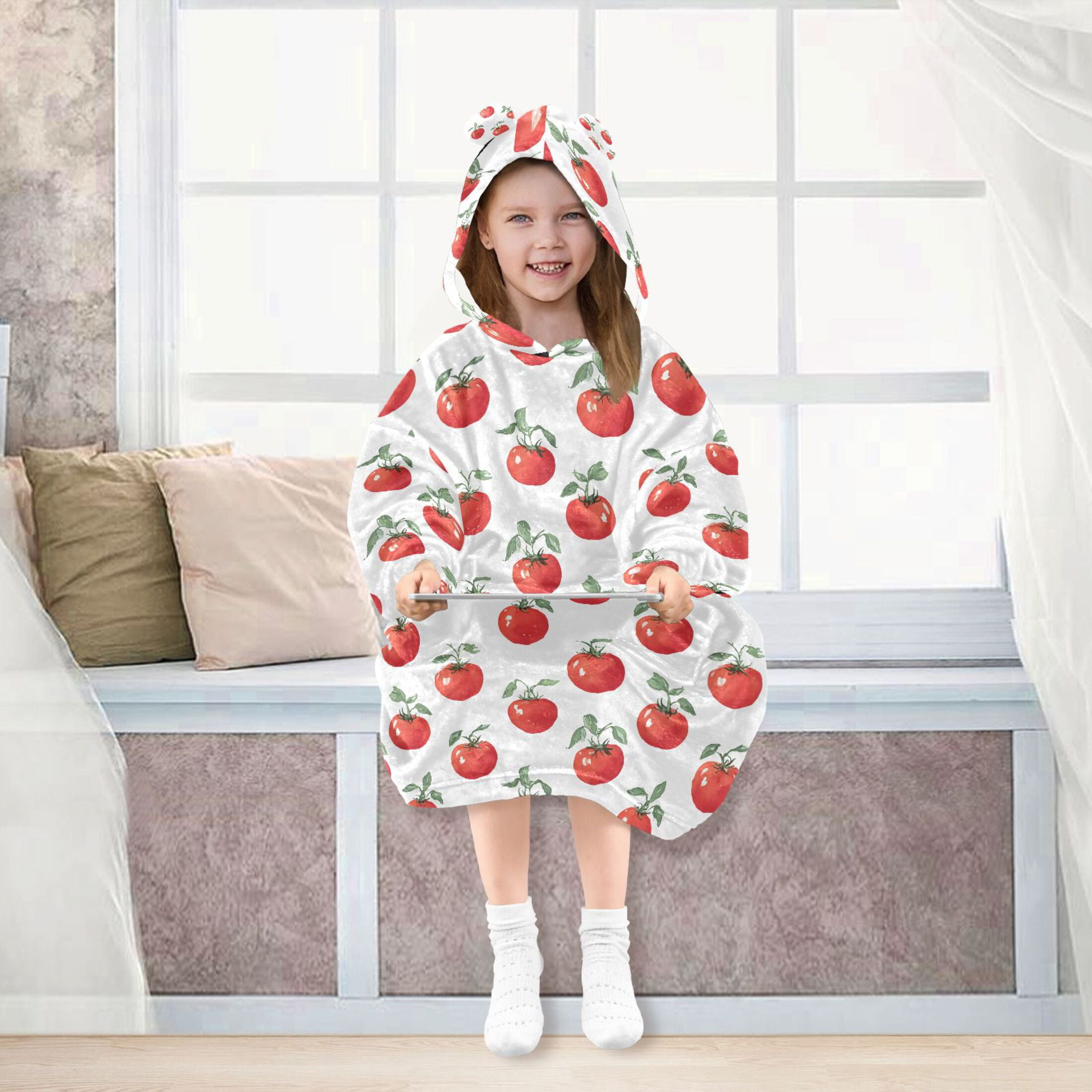 joogoo Wearable Blanket Hoodie for Tomatoes Oversized Sherpa Hooded 3-14 YR M