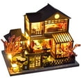 thumbnail image 5 of DIY Miniature Doll House Model Set ,LED Lighting Mini Dollhouse Kit with Furniture,Wooden Villa Model Craft Model Kits for Adults,Birthday Gift/Home Decor for Family Friends, 5 of 15