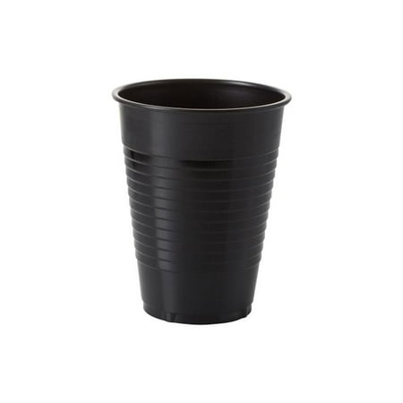 Exquisite Black Plastic Cups, 100 Count Bulk Party Pack, Heavy Duty Disposable Plastic Cups, 12 (Black Tiger K Cups Best Price)