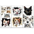 thumbnail image 1 of 3pcs/Set Cat Rub on Transfers for Furniture and Crafts 6x12 Inch Peeking Cat Furniture Transfer Sticker Furnitures Decals Decor Transfer Stickers Rub on Decals for Home Decorations, 1 of 9