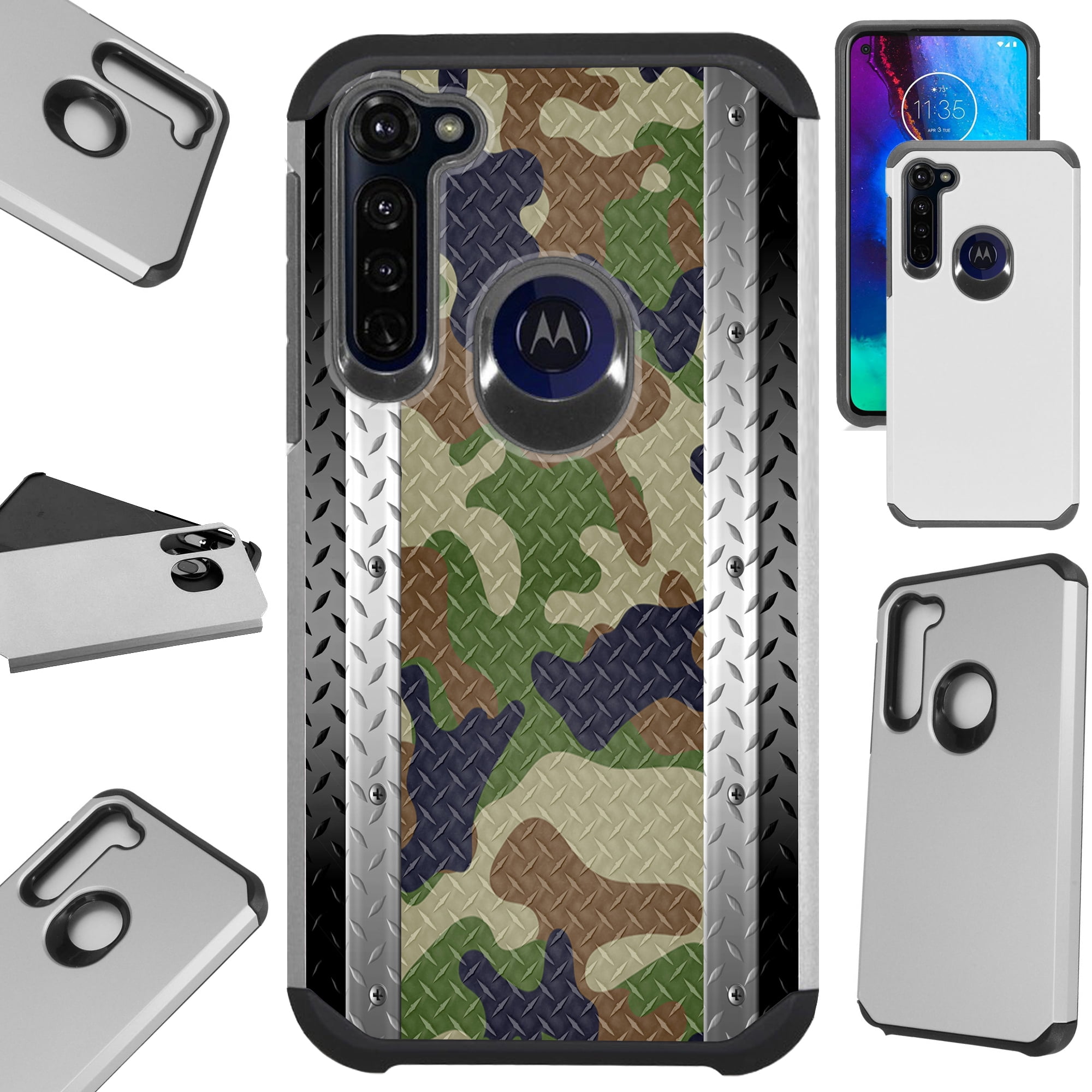 World Acc Fusion Phone Case Compatible With Motorola Moto E Hybrid Tpu Phone Cover Multi Camo Crosshatch Walmart Com Walmart Com