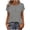 Gray, variant on Staron Women's Spring Summer Casual Printed Button-Up Shirt Round Neck Short Sleeve Loose Top Tunic Blouse, Light Blue XXL