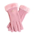 thumbnail image 2 of Women's Winter Gloves Touchscreen Thermal Fleece Lined, Windproof Elastic Cuff Gloves with Fur Trim, Cute Ins Style for Cold Weather, Outdoor Activities & Daily Commute Wear, 2 of 7