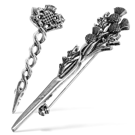 Vosarea 2Pcs Alloy Scottish Brooch Clips for Suits Shirt Collar Pins Easy to Use