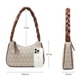 thumbnail image 3 of Braided Handle Tote Bag for Women - Medium Shoulder Bag with Textured Finish & Secure Zipper​, Lightweight Zipper Hobo Purse​, 3 of 7