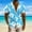 Sky Blue, variant on Mens Summer Button Down Shirts Trendy Floral Printed Short Sleeve Hawaiian Shirt Casaul Beach Vacation Tops Hawaiian Tropical Shirt Purple XXXL