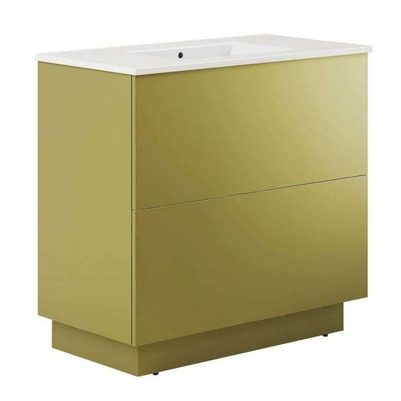 Modway Quantum 36" Bathroom Vanity in White Gold