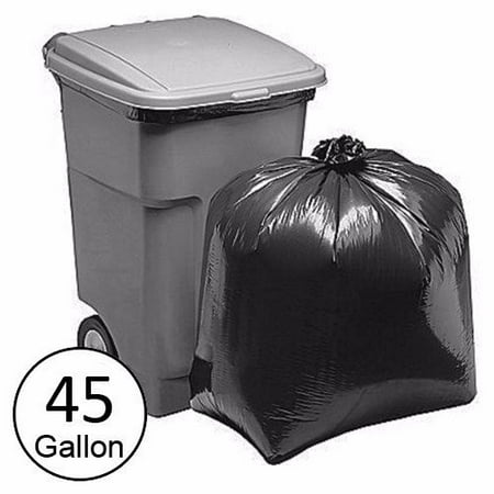 Wideskall 45 Gallong Extra Large Heavy Duty Commercial Kitchen Garbage Trash Bag Black Pack Of 10