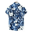 thumbnail image 6 of Zylanna Men's Hawaiian Shirts, Turndown Collar Quickly Dry Casual Short Sleeve Summer Beach Button Down Shirts Blue Size L, 6 of 6