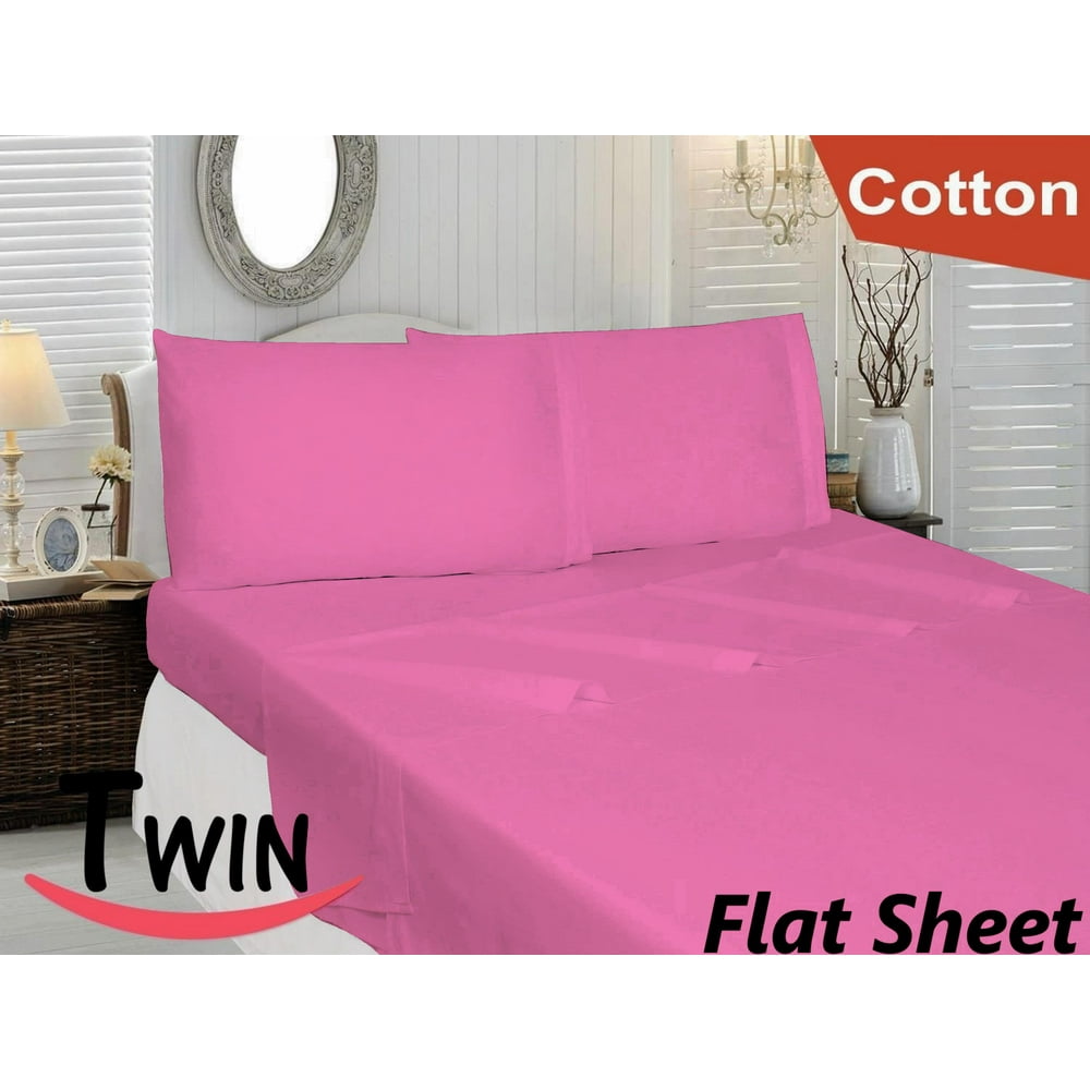 Twin Flat Sheet Only - Soft & Comfy 100% Cotton- By Crescent Bedding