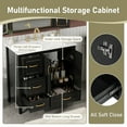 thumbnail image 4 of 36" Bathroom Vanity with Sink, Modern Bathroom Storage Cabinet with 4 Drawers and 2 Soft-Closing Doors, Freestanding Solid Wood Bathroom Vanities, Black, 4 of 9