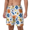 thumbnail image 2 of Uemuo Flower Pattern Mens Swim Trunks Quick Dry Board Shorts with Mesh Lining, Stretch Beach Shorts Quick Dry No-Chafing Board Shorts-Large, 2 of 9