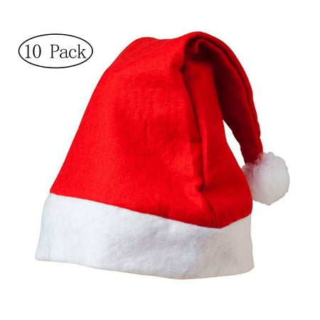 Merry Christmas Hat * Bulk Santa Hats * Pack of 10