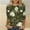 Army Green, variant on Flexible Women's Round Neck Top 3/4 Sleeve,Ladies' Easter Day Printed Round Neck Three Quarter Sleeve 3/4 Sleeve T-shirt Loose Blue S