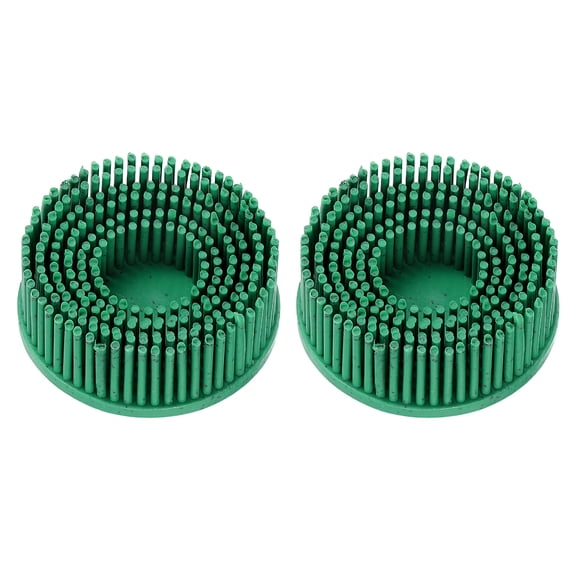 2pcs Bristle Disc 2" 50 Grit R-Type Abrasive Brush Coarse Bristle Disc, Green