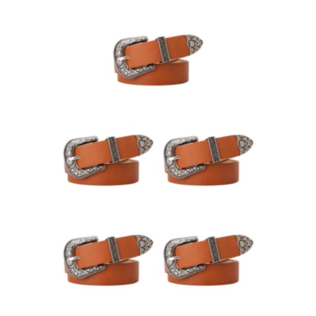 Guardoinrt Ceintures en Faux Cuir avec Boucle Sculptée pour Femmes Jeans Robe Type A 5Set