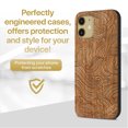 thumbnail image 2 of Case Yard Wooden Case Outside Soft TPU Silicone, Slim Fit Shockproof Wood Protective Phone Cover for Girls Boys Men and Women, Supports Wireless Charging Wave Pattern Design case for iPhone-12-Mini, 2 of 7