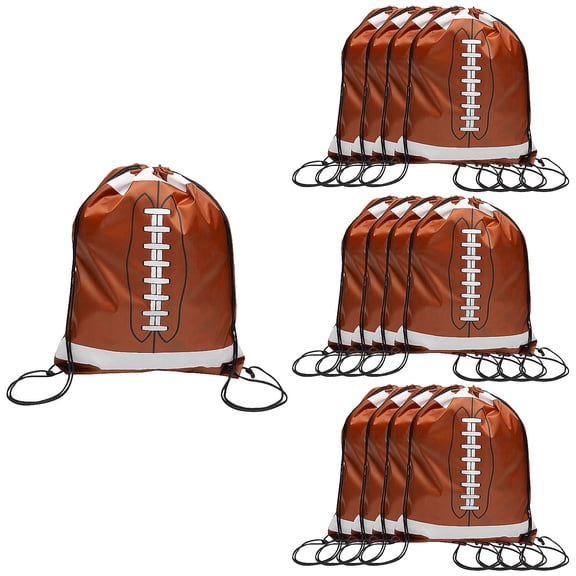 14" x 18" Large Football Nonwoven Drawstring Backpacks - 12 Pc.
