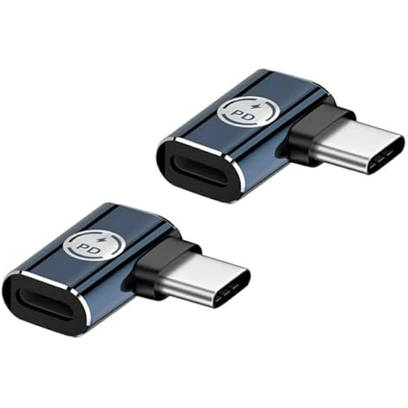 90 Degree Lighting to USB C Adapter,2-Pack Lightning Female to USB-C Male Adapter Right Angle USBC Adaptor Converter 35W PD Fast Charging for iPhone 15/15 Pro/15 Pro Max/15 Plus,iPad Pro,Galaxy,Pixel