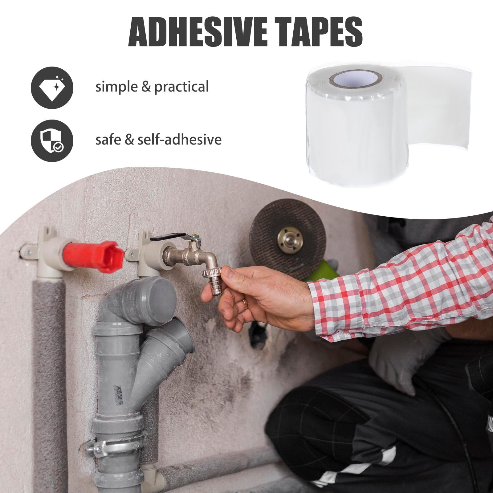 WEAVILUX leak repair tape Electrical Insulation Tape Silicone Rubber 1 Roll for DIY Projects