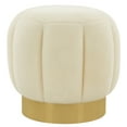thumbnail image 2 of SAFAVIEH Couture Maxine Glam Boucle Tufted Ottoman, Cream/Gold, 2 of 6