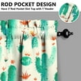 thumbnail image 5 of Cute Cactus Succulent Kitchen Curtain Set, 3PCS 27.5x36in Polyester Valance and Tier Panels, Botanical Window Drapes, 5 of 6