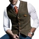 thumbnail image 1 of Men's V-neck Plaid Vest Slim Classic Vest, 1 of 1