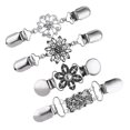 thumbnail image 1 of lionlar 4x Pinces à Manches pour Femmes Clips de Canard Fleur Creuse Foulard en Strass Blouse Pull, 1 of 9