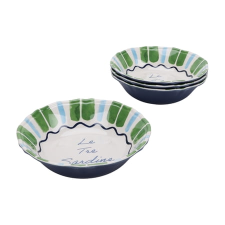 Beautiful 4-Piece Bamboo Melamine Sardine Cereal Bowl Set, Multi-Color by Drew Barrymore