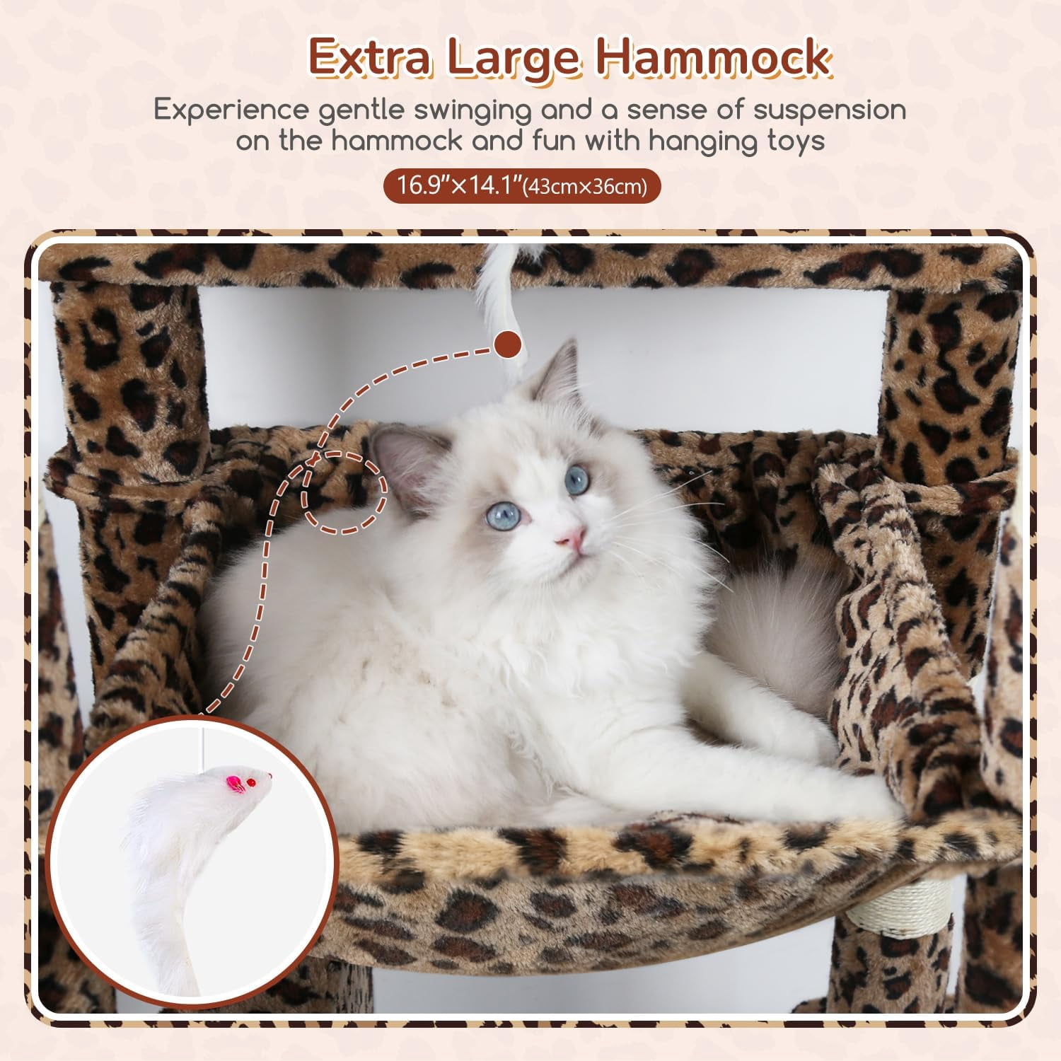 F70 Pro Cat Tree - 70" Tall, Removable Perch, Sisal Scratching Posts, Light Grey Heavy Duty Cat Tower for Large Cats