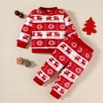 thumbnail image 2 of TAmten Infant Boy Clothes Fall Winter Clothes Letter Graphic Long Sleeve Sweatshirt Pullover Fall Outfits Winter Clothes Set(Red,12-18 Months), 2 of 7