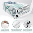 thumbnail image 4 of Queen Quilt Set 90''x96'', Blue Teal Coastal Lightweight Bedspread Coverlet Set with 2 Pillow Shams, Summer Beach Starfish Coral Nautical Breathable All Season Quilt Bedding for Bedroom/Guest Room, 4 of 9
