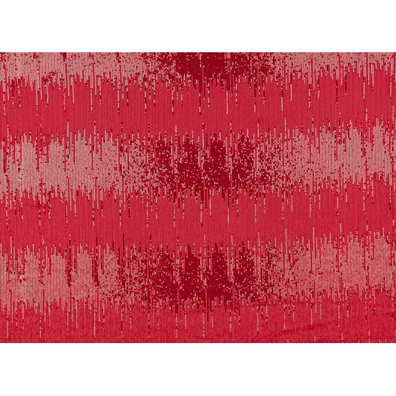 Zelouf All Over Zig Zag Sequins 2 Tone On Single Span  , Sewing, DIY, Crafts Fabric by the Yard, Red, 3 Yard