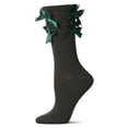 thumbnail image 2 of MeMoi Women's Multiple Knit-On Bows Cotton Rich Crew Sock - Womens - Female, 9-11, Pine Green, 2 of 5