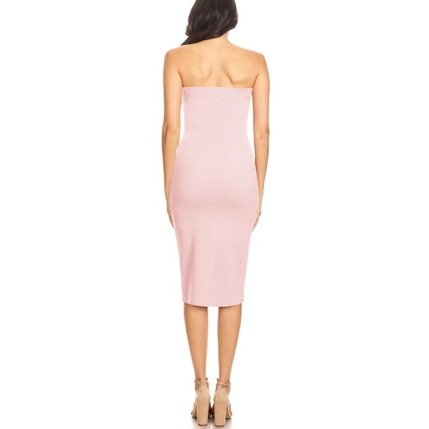 blush bodycon midi dress Embellished Bandeau Cowl Neck Maxi Dress in Blush - 4 main image 0