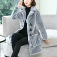 thumbnail image 4 of HTNBO Women Faux Fur Full Length Winter Coat Warm Fluffy Fleece Long Parka Jacket Thick Sherpa Outerwear Overcoat, 4 of 5