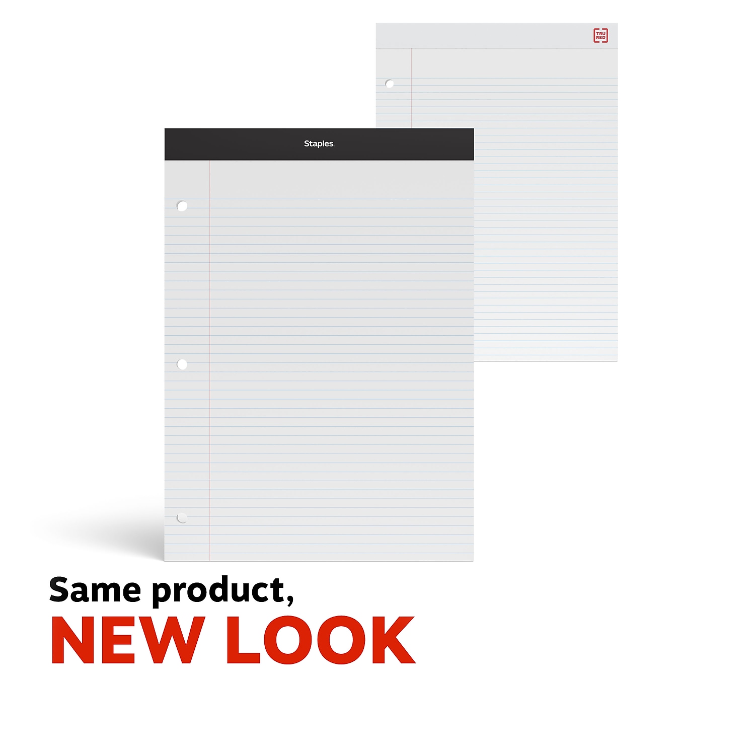 Staples Notepad 8.5" x 11.75" Narrow White 100 Sheets/Pad (13773/18579