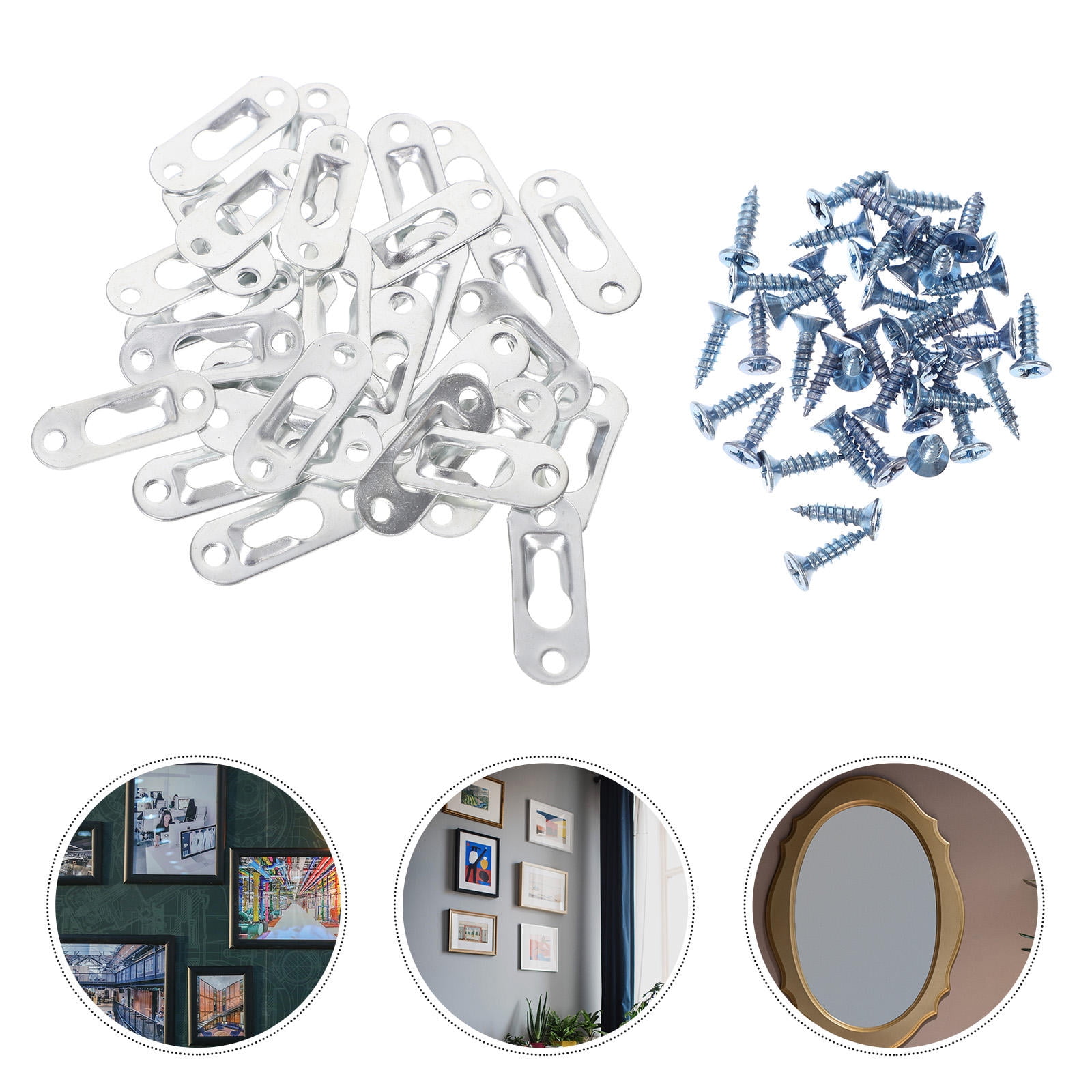 Mobutofu  Keyhole Hangers Easy Install for Artwork and Mirrors 90Pcs