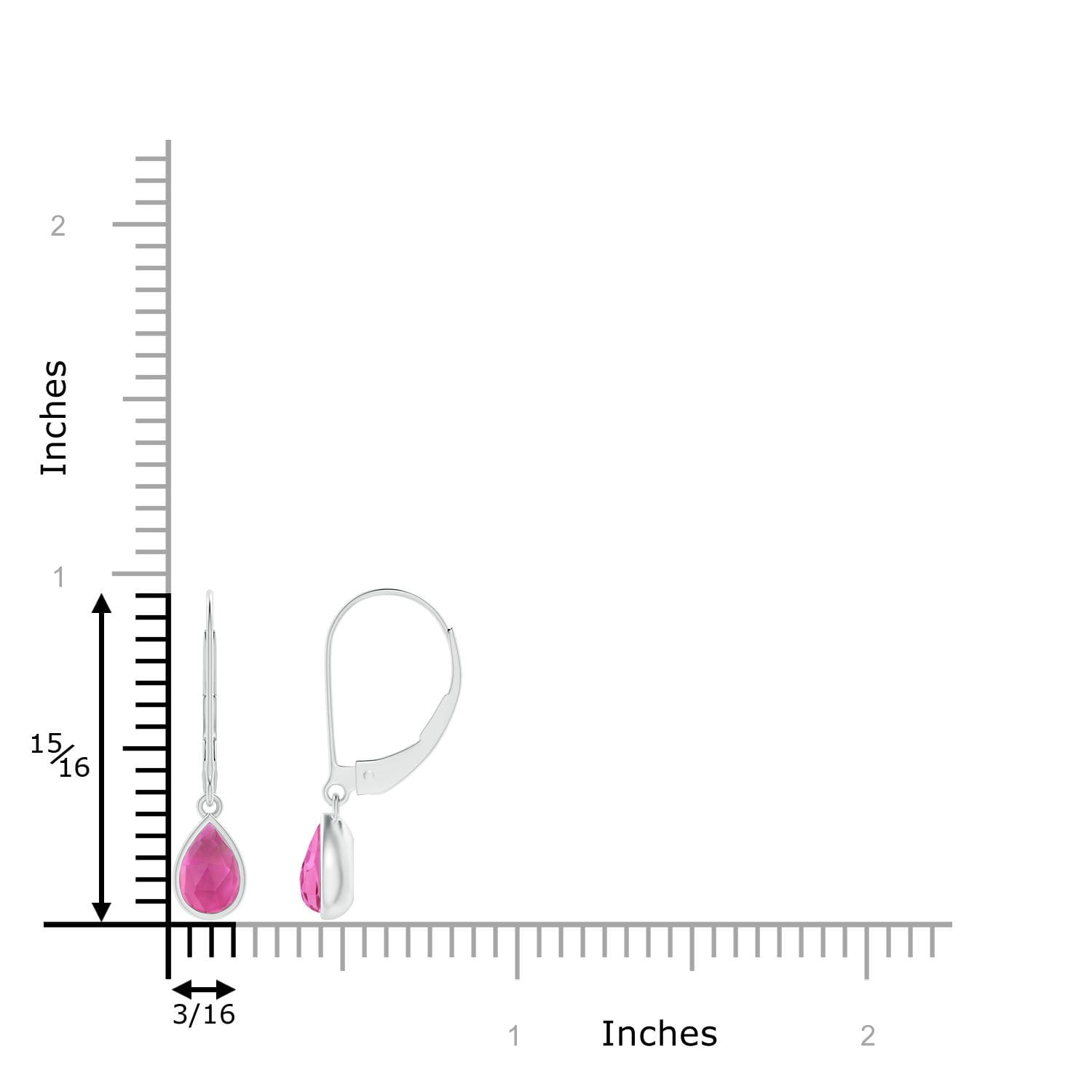 ANGARA Natural Pink Tourmaline Solitaire Drop Earrings in 925 Sterling Silver for Women (Size-6x4mm) | October Birthstone, Anniversary, Jewelry Gift for Women | Natural Pink Tourmaline Earrings