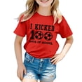 thumbnail image 4 of PMVFHDE Hauts pour Filles Grande Taille Hauts pour Filles T-Shirts pour Filles T-Shirts Graphiques Garçons et Filles Mode Décontractée Imprimé Col Rond Manches Courtes T-Shirt Haut Rouge, 12-13 Ans, 4 of 4