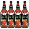 Mr & Mrs T Bold & Spicy Bloody Mary Mix, 1L Bottle, 4 Pack – Premium Cocktail Mixer for Spicy Bloody Marys, Ready to Use