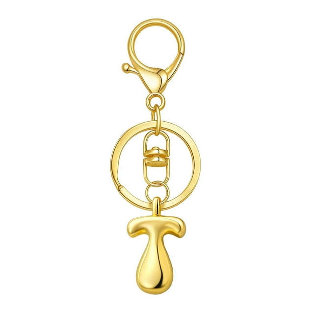 Hearth & Gear Custom Letter Keychain Key Ring For Initial Charm With Sturdy Metal Loop And Easy To Find Design For And Luggage