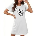thumbnail image 4 of Japceit Chemises de Nuit pour Femmes, Chemise de Nuit Courte Surdimensionnée, Mode, Imprimé sur la Poitrine, Robe de Nuit à Manches Courtes, 4 of 9