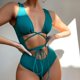 thumbnail image 2 of Gibobby Traje de Baño Sexy Bikini Tira pequeña Hollow Tie Up Bikini unido Traje de baño sexy Mujer(A,M), 2 of 5