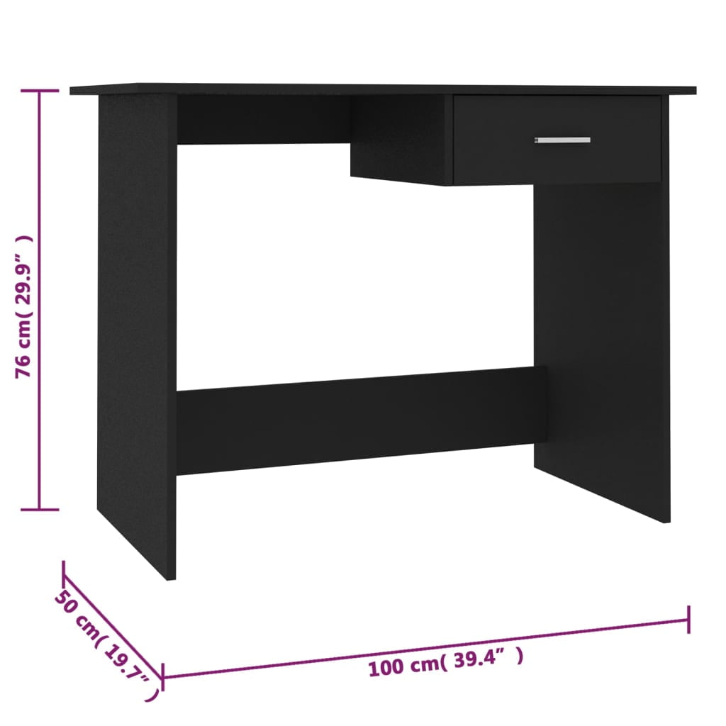 Kepooman Home Office Modern Rectangle Sturdy Office Desk with Drawer, 39.4" x 19.7" x 29.9", Black Kepooman Home Office Modern Rectangle Sturdy Office Desk with Drawer, 39.4" x 19.7" x 29.9", Black