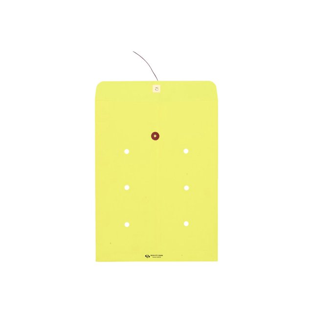 Quality Park Standard Style String-and-Button Open End Envelopes, 10in x 13in, Yellow, 100 Count