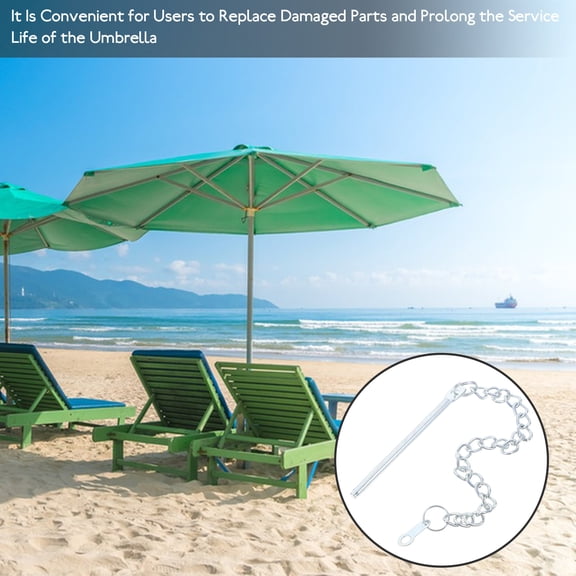 NIAIZEK Metal Pin Chain Fixing Strap for Outdoor Patio Umbrella Replacement Part, Garden Parasol Lift Accessory, 7.87x3.54x0.2in