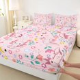 thumbnail image 4 of Manfei Adorable Axolotl Queen Sheets,Floral Seamless Print Queen Sheet Sets For Girls,Pink Pastel,4-Piece,1 Flat Sheet,1 Fitted Sheet and 2 Pillowcases, 4 of 7